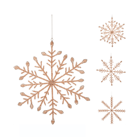 Alpha 55 Flocon Neige Métal Pailleté Rose – Déco Chic & Scintillante