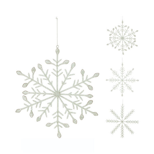 Alpha 55 Flocon Neige Métal Pailleté Vert – Déco Scintillante