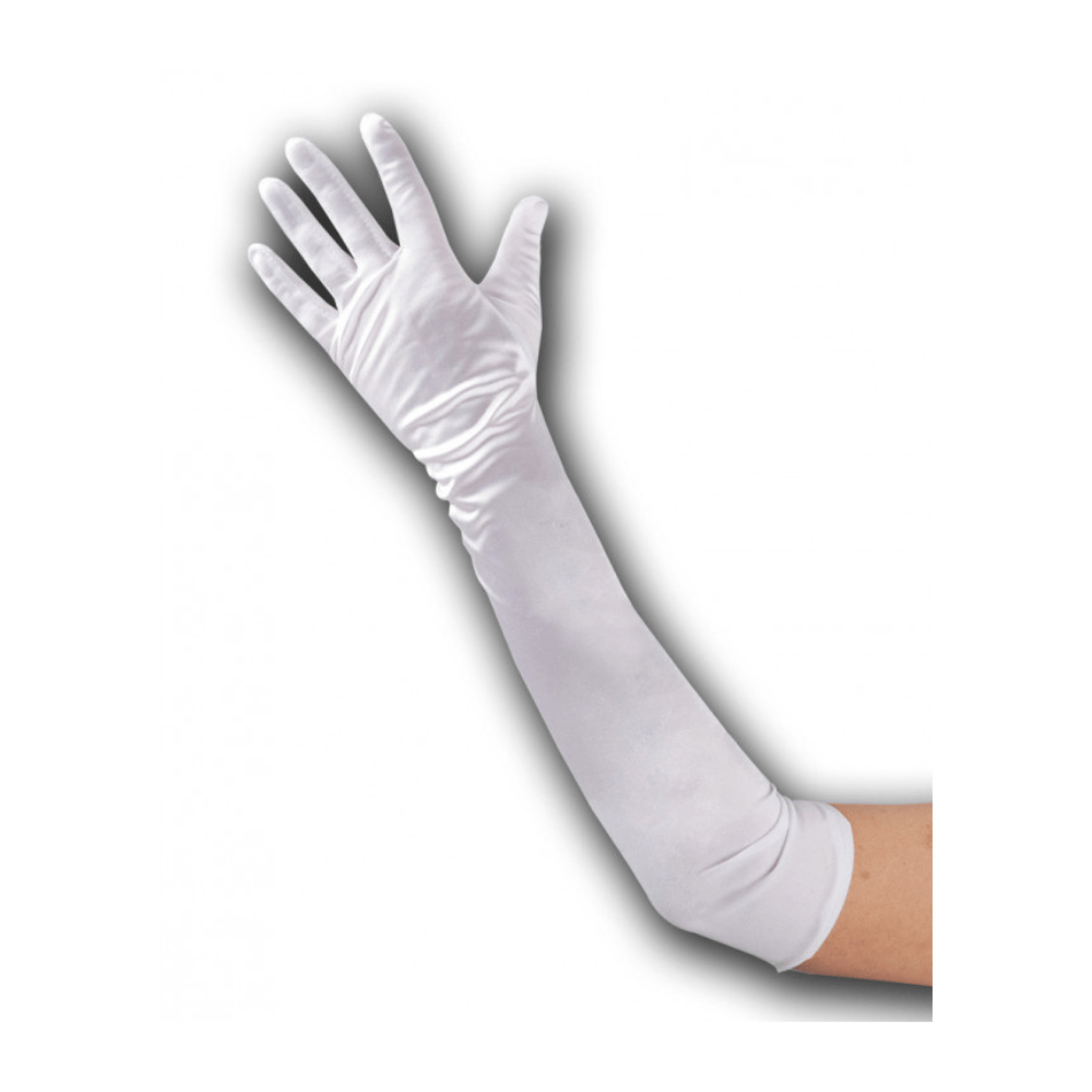 Alpha 55 gant Gants Longs Adulte Satin Blancs 50 cm – Déguisement