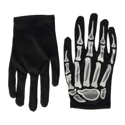 Alpha 55 gant Noir Gants Courts Squelette GID Adulte – Déguisement Halloween