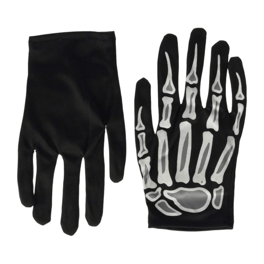 Alpha 55 gant Noir Gants Courts Squelette GID Adulte – Déguisement Halloween