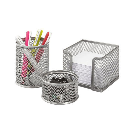 Globox set de bureau métallique 3 pièce gris — Alpha 55 Maroc