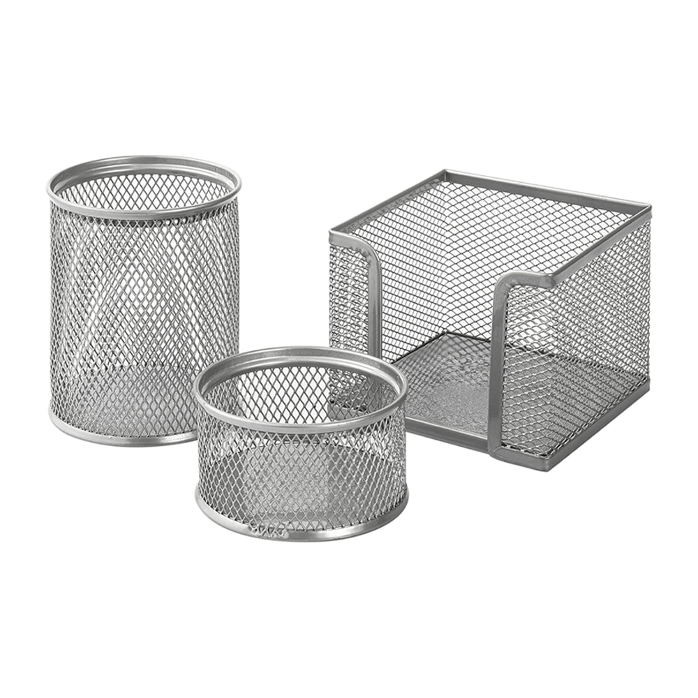 Globox set de bureau métallique 3 pièce gris — Alpha 55 Maroc