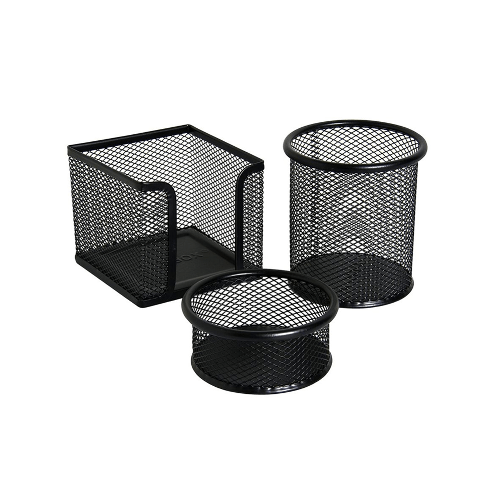Globox set de bureau métallique 3 pièce noir — Alpha 55 Maroc
