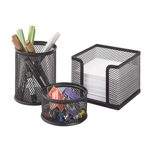 Globox set de bureau métallique 3 pièce noir — Alpha 55 Maroc