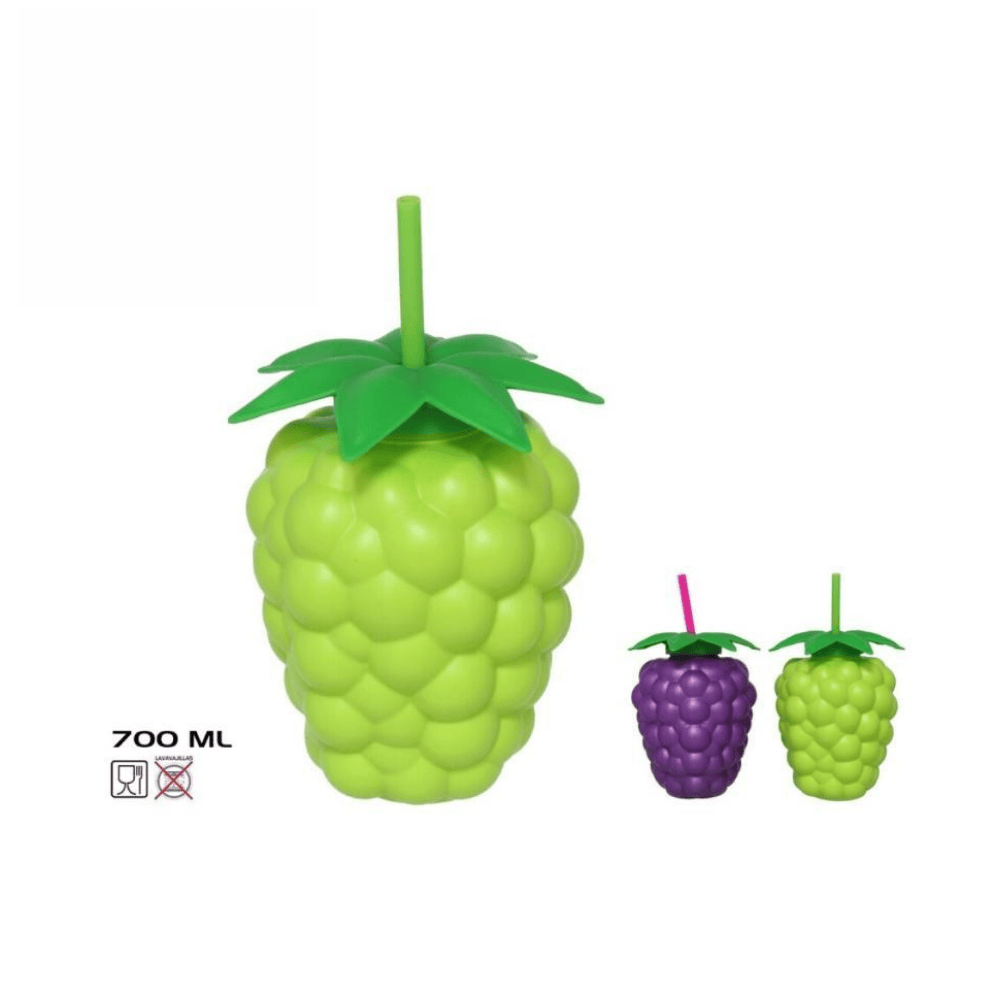 Alpha 55 Gobelet avec Paille Raisin 700 ml en Plastique