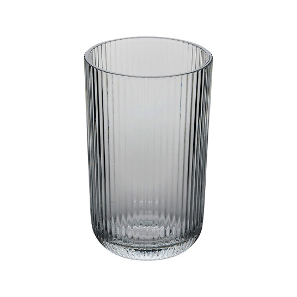 Alpha 55 Gobelet strié Ema 43cl en verre gris élégant