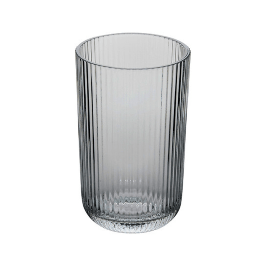 Alpha 55 Gobelet strié Ema 43cl en verre gris élégant