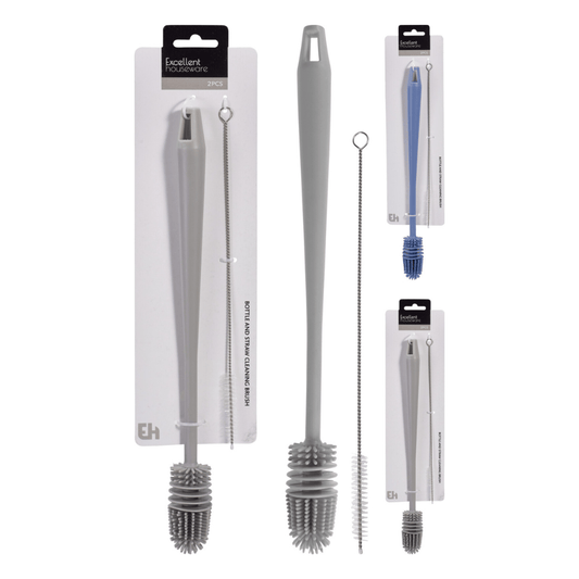 Alpha 55 Goupillon Bouteille avec Brosse Paille 33 cm Gris
