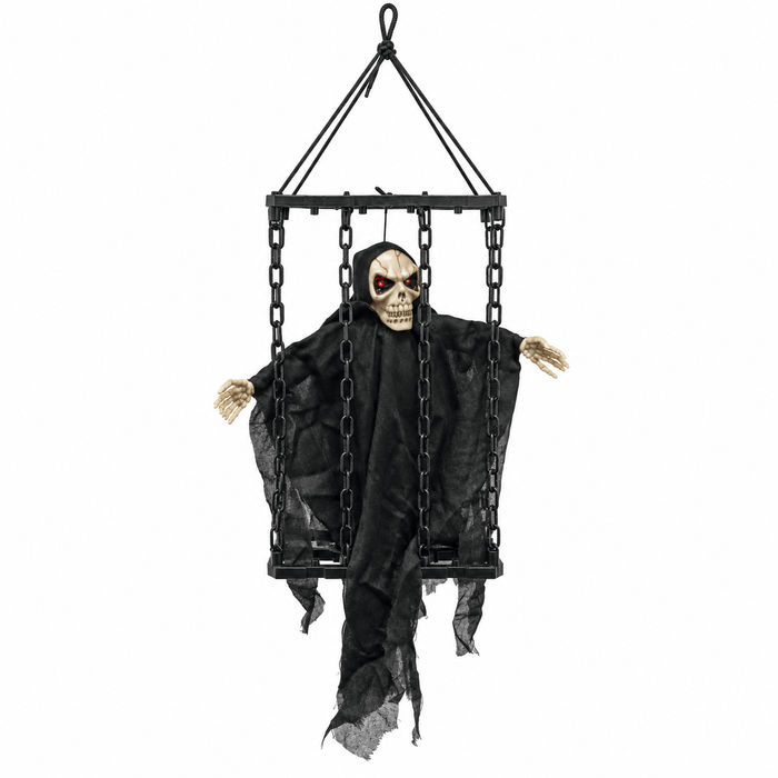 Alpha 55 Grand Fantôme en Cage Son, LED & Mouvement – Halloween