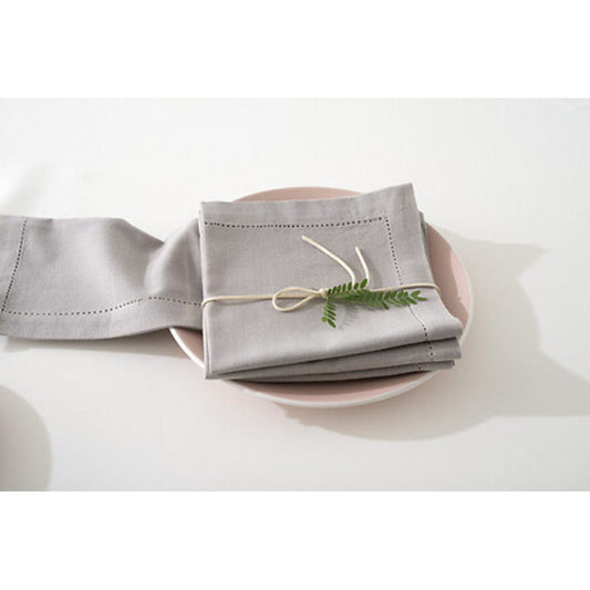 Alpha 55 Gris Clair Lot de 4 serviettes de table en coton