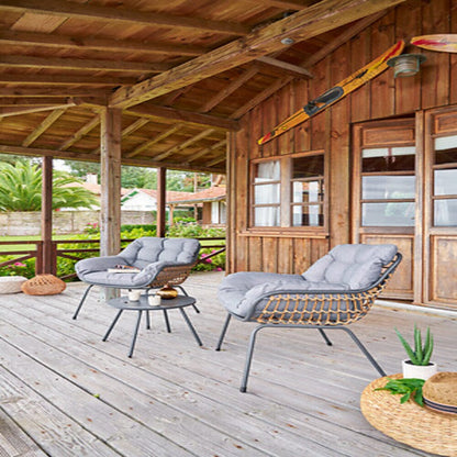 Alpha 55 Gris Graphite Salon de jardin duo "Paopao"