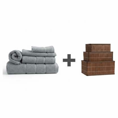 Alpha 55 Gris Serviettes de bain femme douces et absorbantes