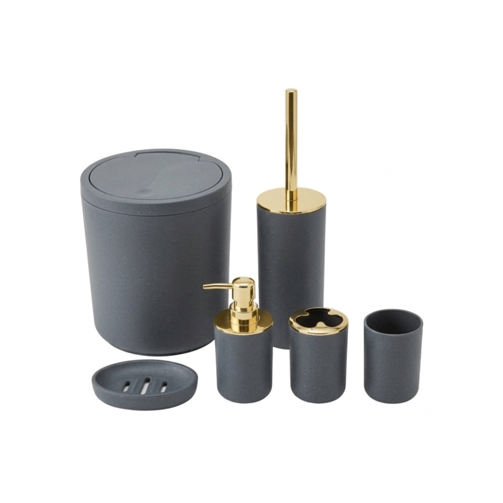 Alpha 55 Gris Set de 6 accessoires de salle de bain