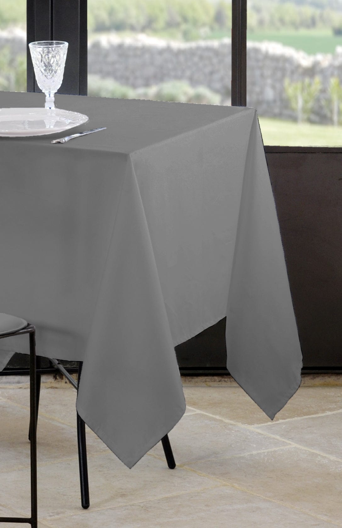 Alpha 55 Gris souris Nappe NELSON 145x200 cm