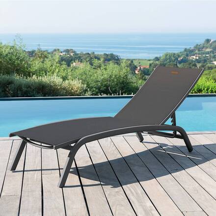 Alpha 55 Gris Transat en aluminium Bonao 171 × 64 × 84,5 cm gris