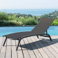 Transat en aluminium Bonao 171 × 64 × 84,5 cm gris