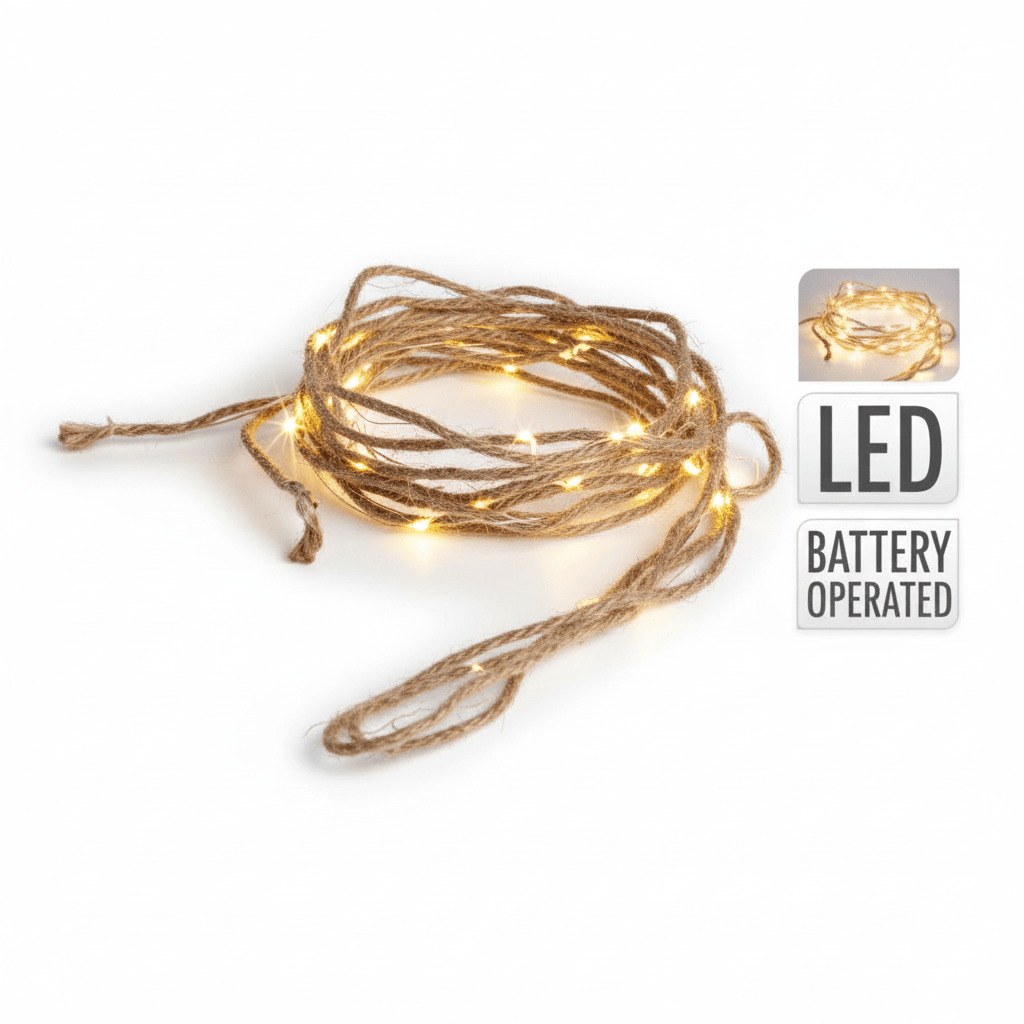 Alpha 55 Guirlande corde 50 LED 5 m blanc chaud décorative