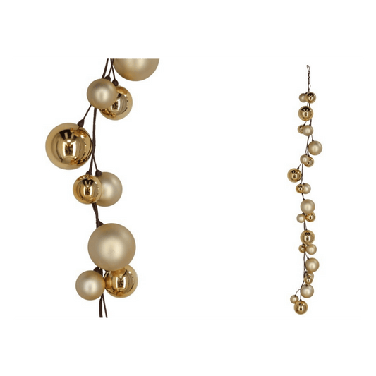 Alpha 55 Guirlande Doré Guirlande à boules dorées – Décoration de Noël brillante