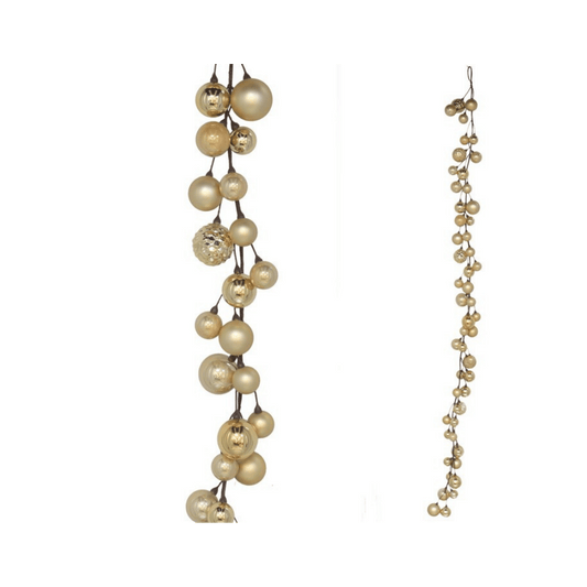 Alpha 55 Guirlande Doré Guirlande boules dorées – Décoration de Noël élégante