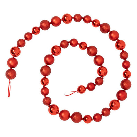 Alpha 55 Guirlande Guirlande de Noël 2 m avec boules rouges – déco festive