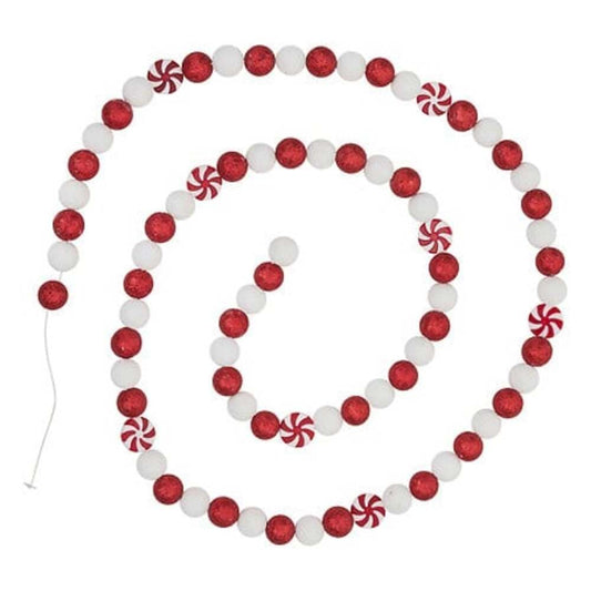 Alpha 55 Guirlande Guirlande gourmande rouge et blanche 1,8 m – déco Noël