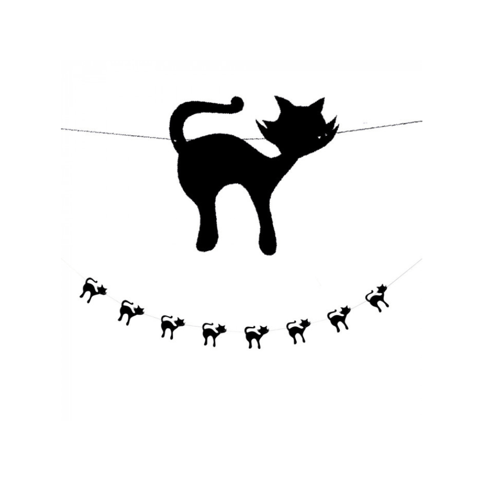 Alpha 55 Guirlande Papier 2,5 m Chats Noirs Halloween