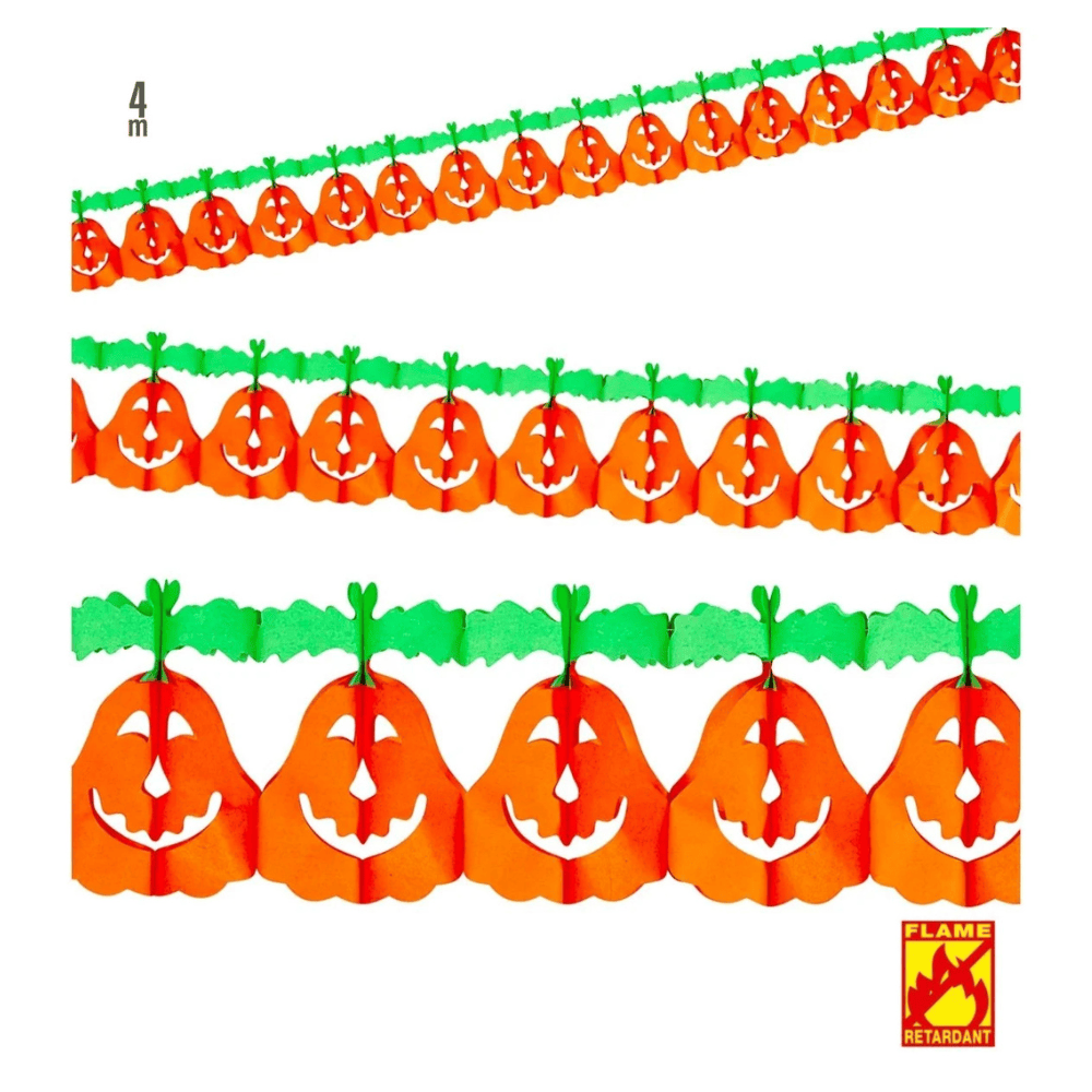 Alpha 55 Guirlande Papier Citrouilles 4 m – Décoration Halloween