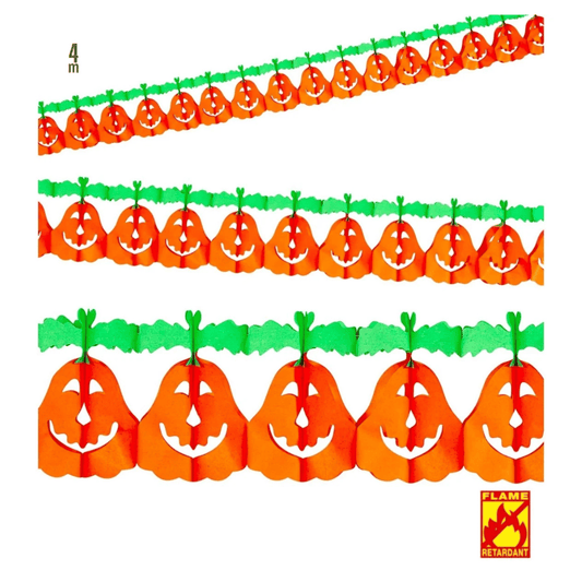 Alpha 55 Guirlande Papier Citrouilles 4 m – Décoration Halloween
