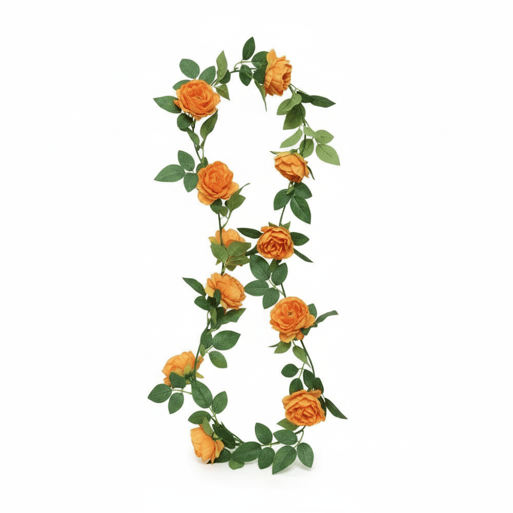 Alpha 55 Guirlande pivoines blanc - orange - rose - rouge