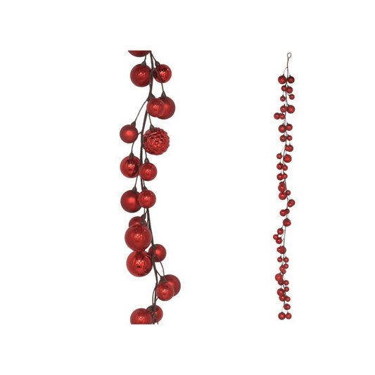 Alpha 55 Guirlande Rouge Guirlande boules rouges – Décoration de Noël éclatante