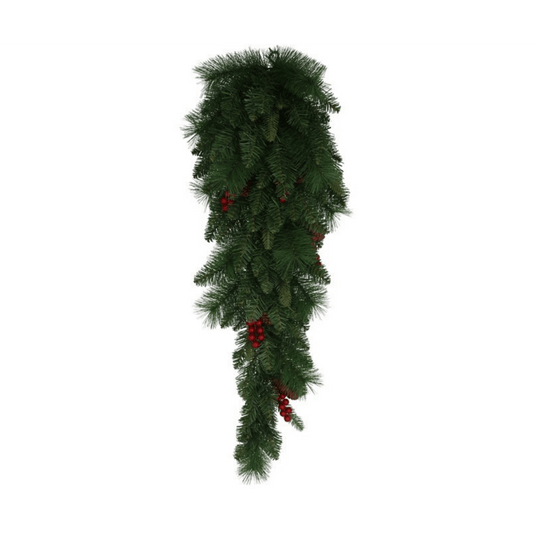Alpha 55 Guirlande Vert Guirlande verte avec baies – Décoration de Noël naturelle