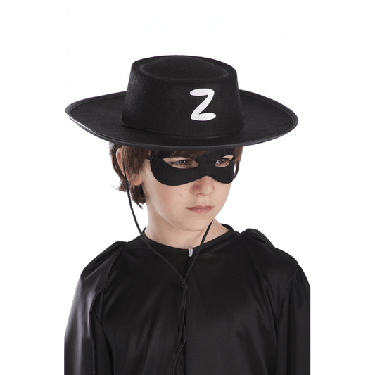 Alpha 55 Halloween accessoires enfant, chapeau Zorro en feutre