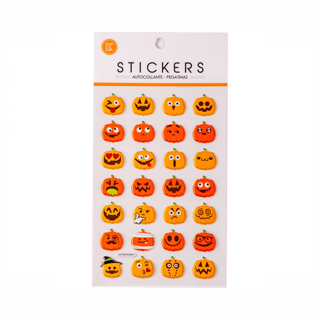 Alpha 55 Halloween déco, 28 autocollants 3D citrouilles