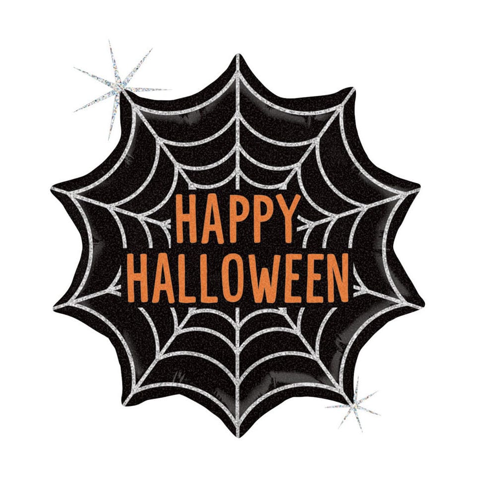 Alpha 55 Halloween déco, ballon alu 46 cm forme toile d'araignée
