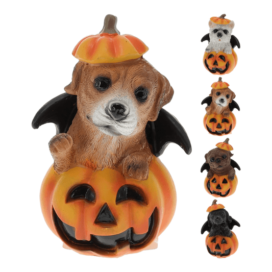Alpha 55 Halloween déco, chiot sur citrouille 12 cm. Modèles assortis