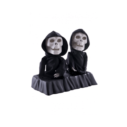 Alpha 55 Halloween déco, Figurine à poser 24 cm : Jumeaux. Son, lumière et mouvement