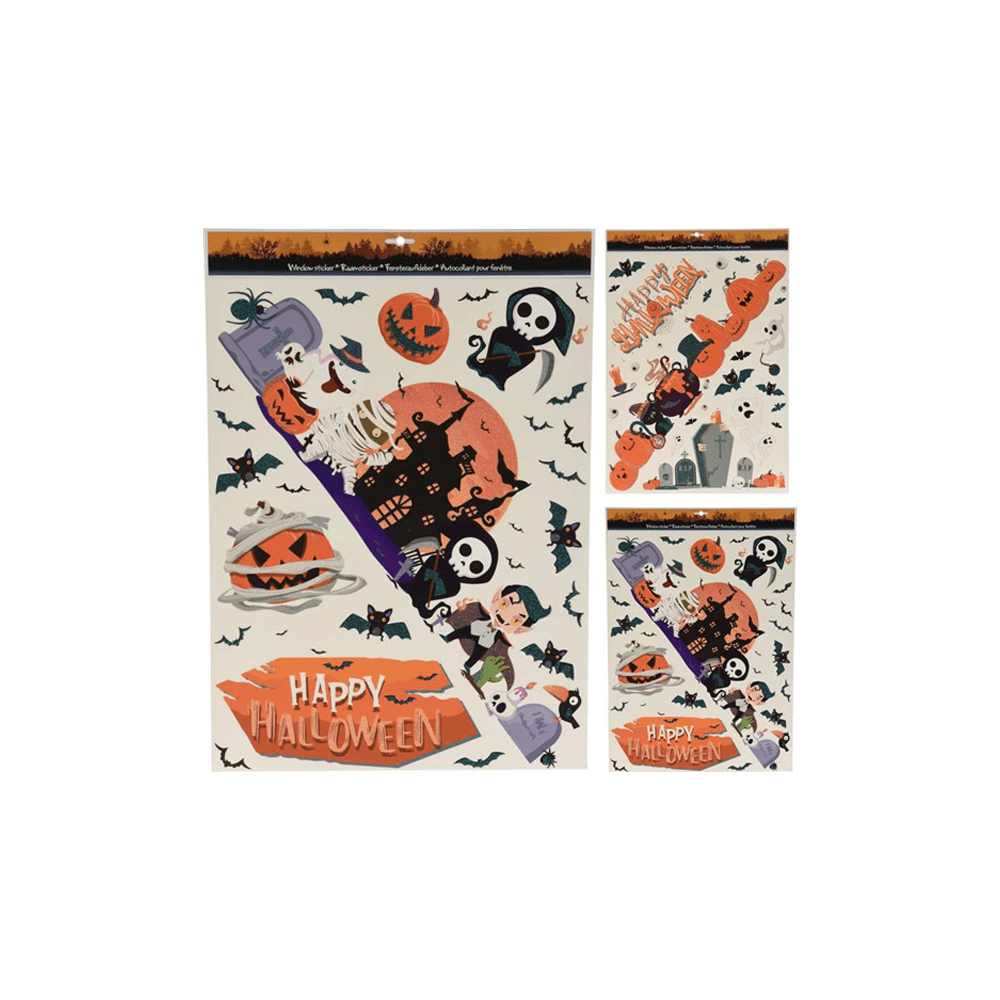 Alpha 55 Halloween déco, pour vitres, stickers pailletés