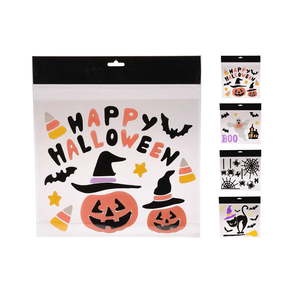 Alpha 55 Halloween déco, pour vitres, stickers personnages en couleur