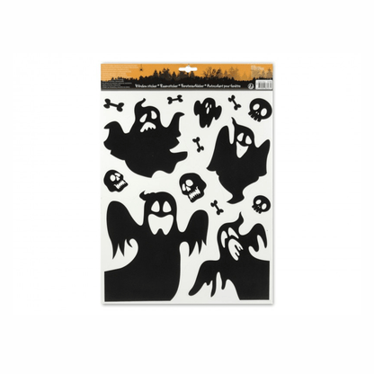 Alpha 55 Halloween déco, pour vitres, stickers personnages en noir