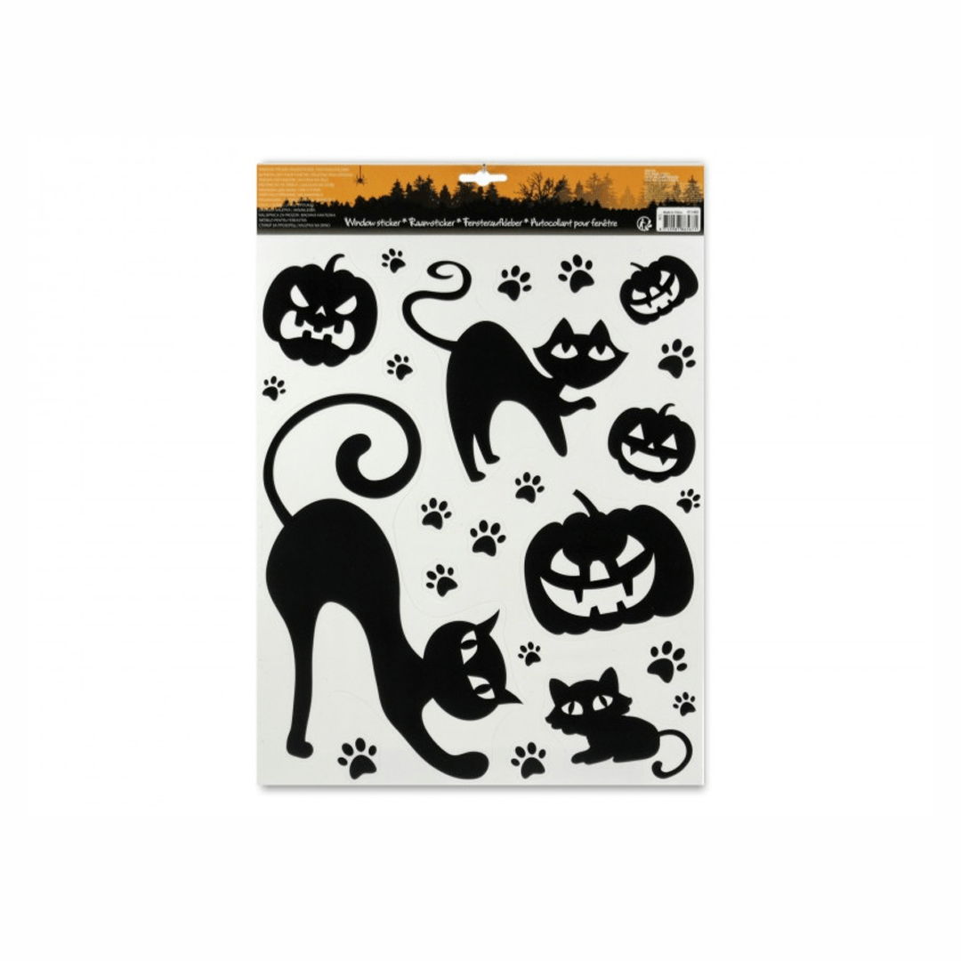 Alpha 55 Halloween déco, pour vitres, stickers personnages en noir