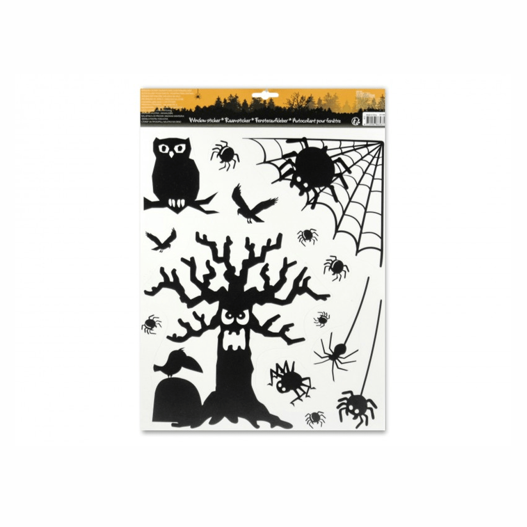 Alpha 55 Halloween déco, pour vitres, stickers personnages en noir