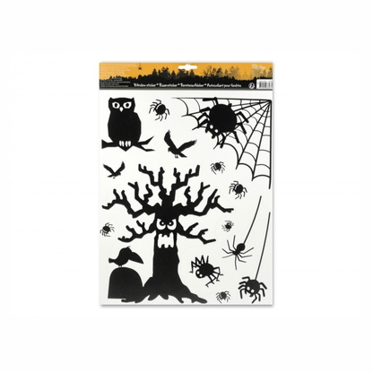 Alpha 55 Halloween déco, pour vitres, stickers personnages en noir