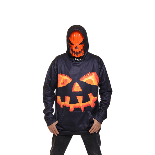 Alpha 55 Halloween déguisement adulte, costume tueur citrouille sweat-shirt avec masque