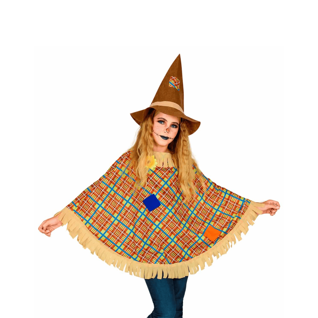 Alpha 55 Halloween déguisement poncho Epouventail avec chapeau