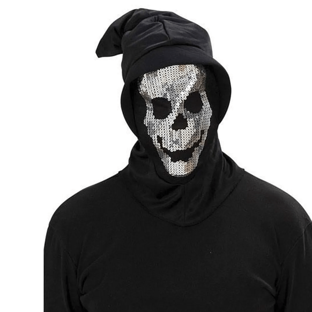Alpha 55 Halloween masque capuche Crâne sequins