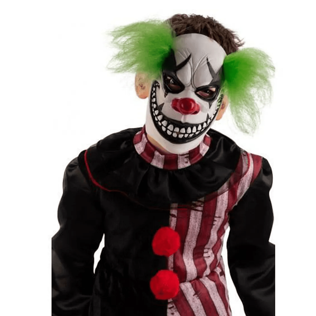 Alpha 55 Halloween masque Latex Clown avec cheveux verts