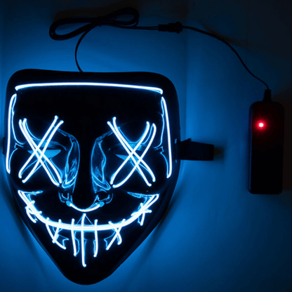 Alpha 55 Halloween masque LED suture noir
