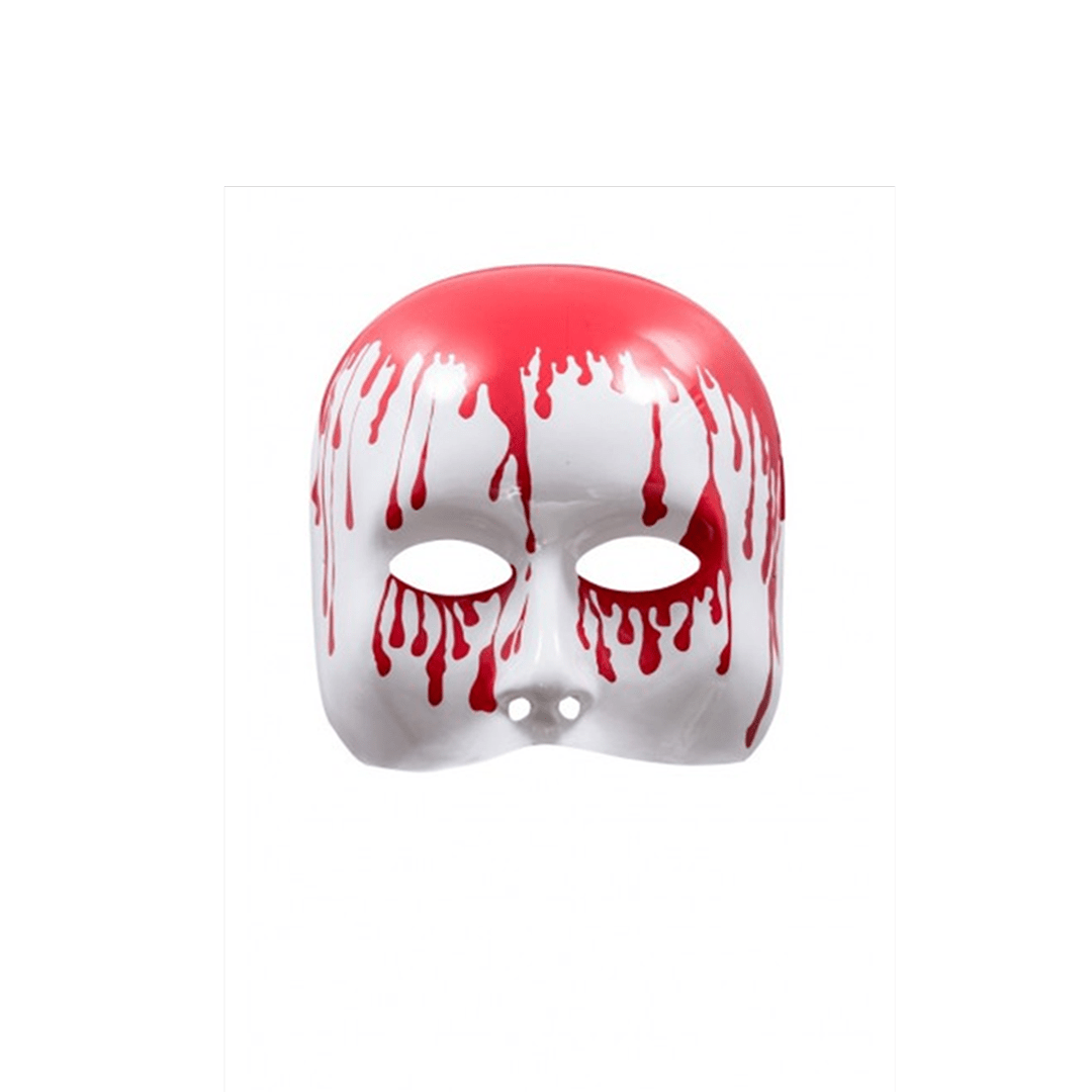 Alpha 55 Halloween masque mi-visage blanc avec sang