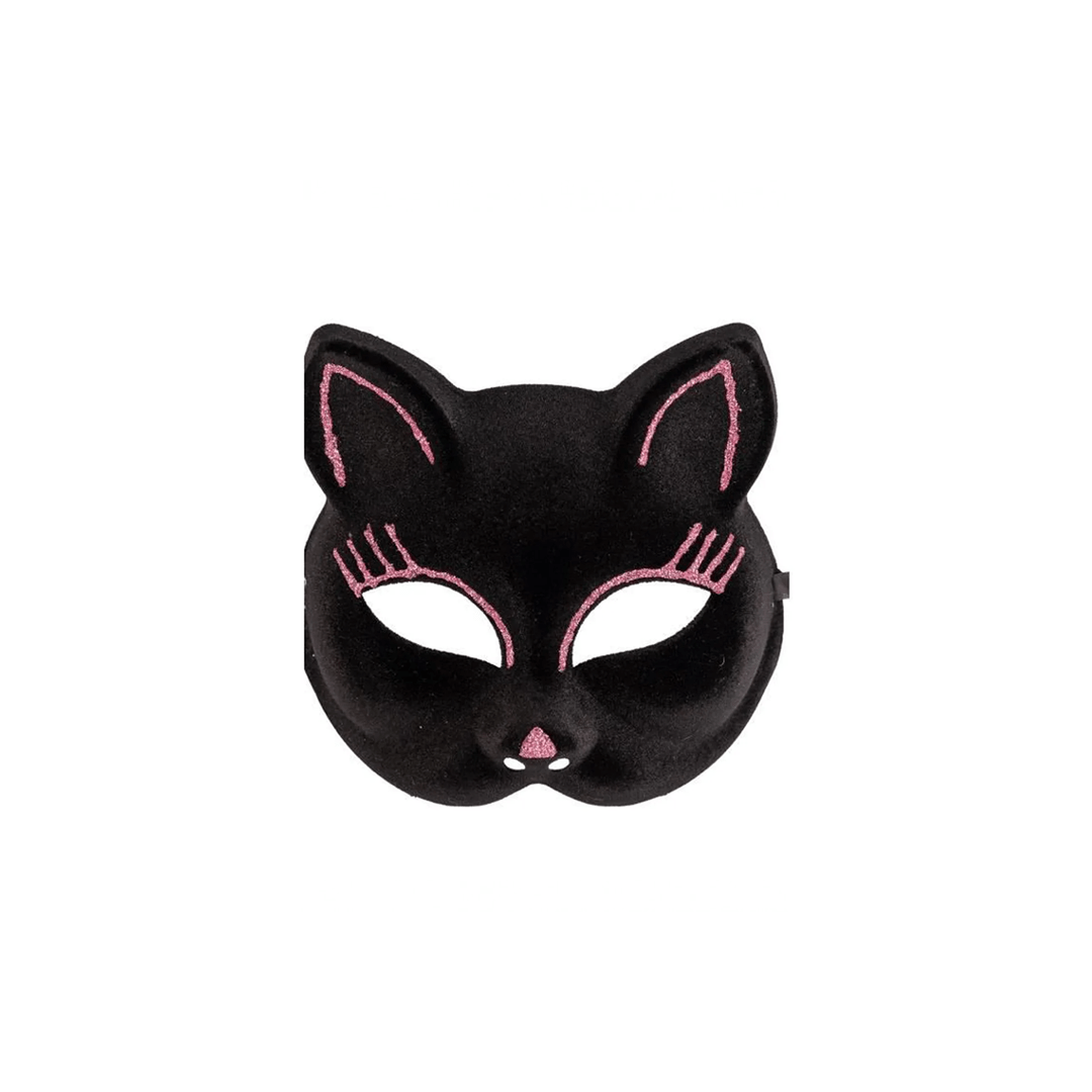 Alpha 55 Halloween masque mi-visage floqué Chat rose